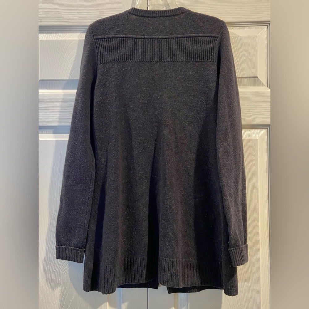 Free People M Wool Cardigan Sweater Jacket in Gray Hook & Eye Closure, Pockets - Picture 5 of 5